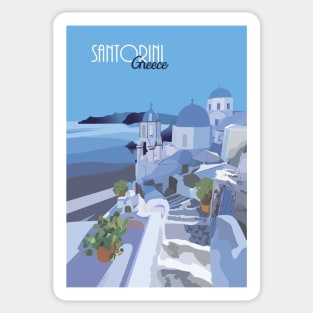 Santorini Greek Summer Holiday Illustration Sticker